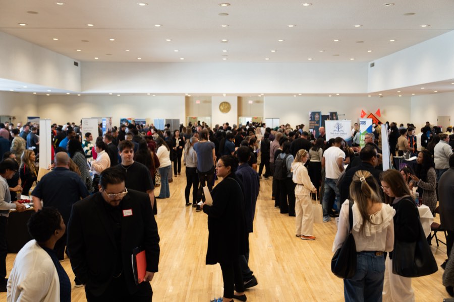 The fair floor full of candidates