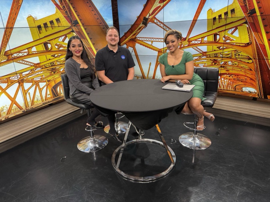 Max Gonchar in the FOX40 studio with Bianca Ventura