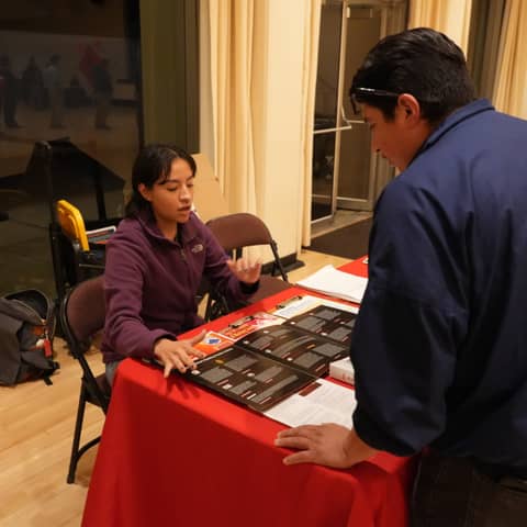 A Candidate at the Sacramento Central Labor Council table